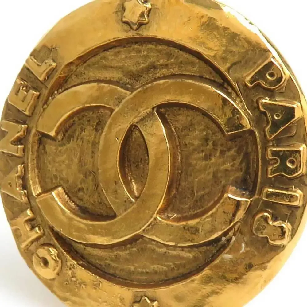Chanel Cc Logo Clip-On Earrings Gold- #261343C68B